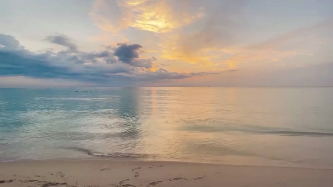 Peaceful Sounds of Ocean waves for Relaxation & Sleep   Beach Sunrise