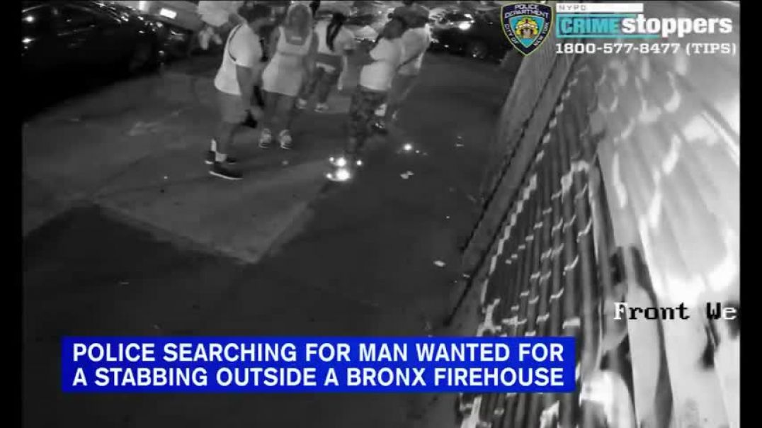 Stabbing in front of Bronx firehouse caught on camera; victim in critical condition
