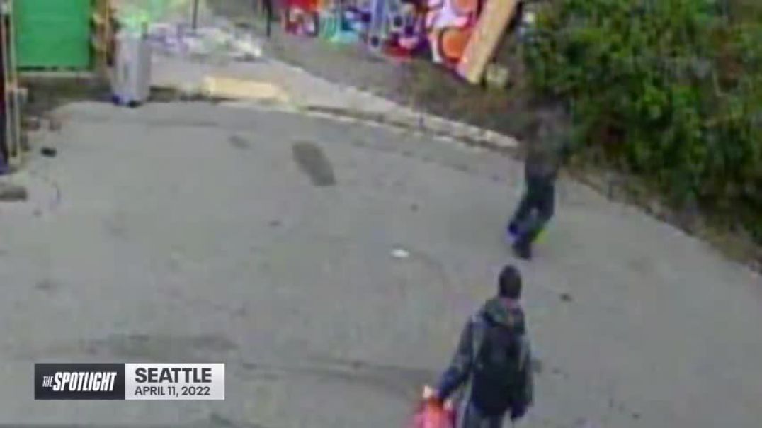 ⁣Surveillance shows wild moments before Seattle encampment stabbing, firing of AK-47-style rifle