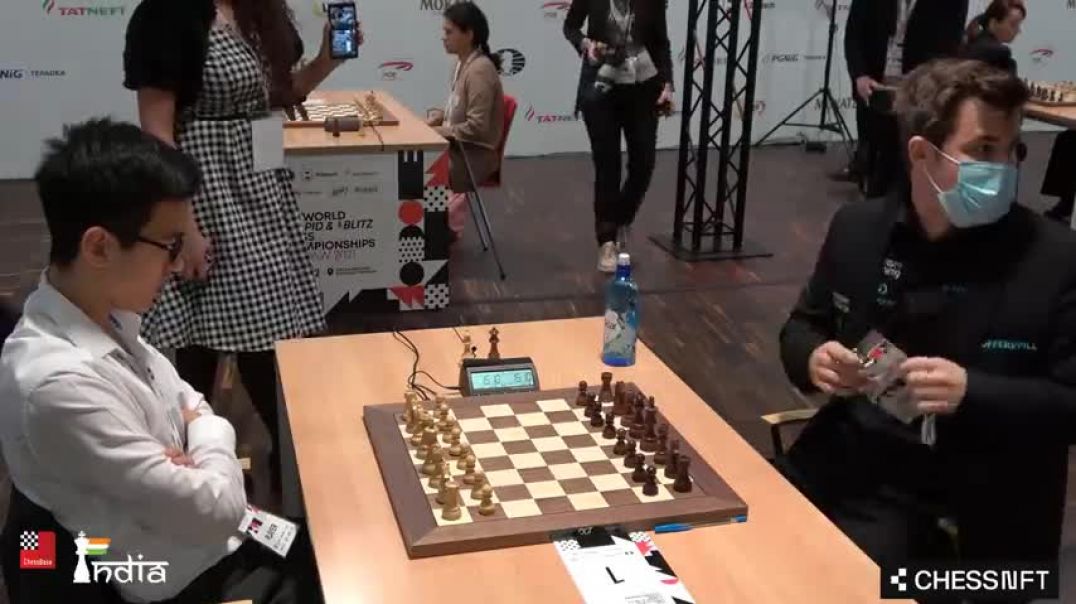 Magnus Carlsen stunned by 17-year-old super talent Abdusattorov Nodirbek   World Rapid 2021