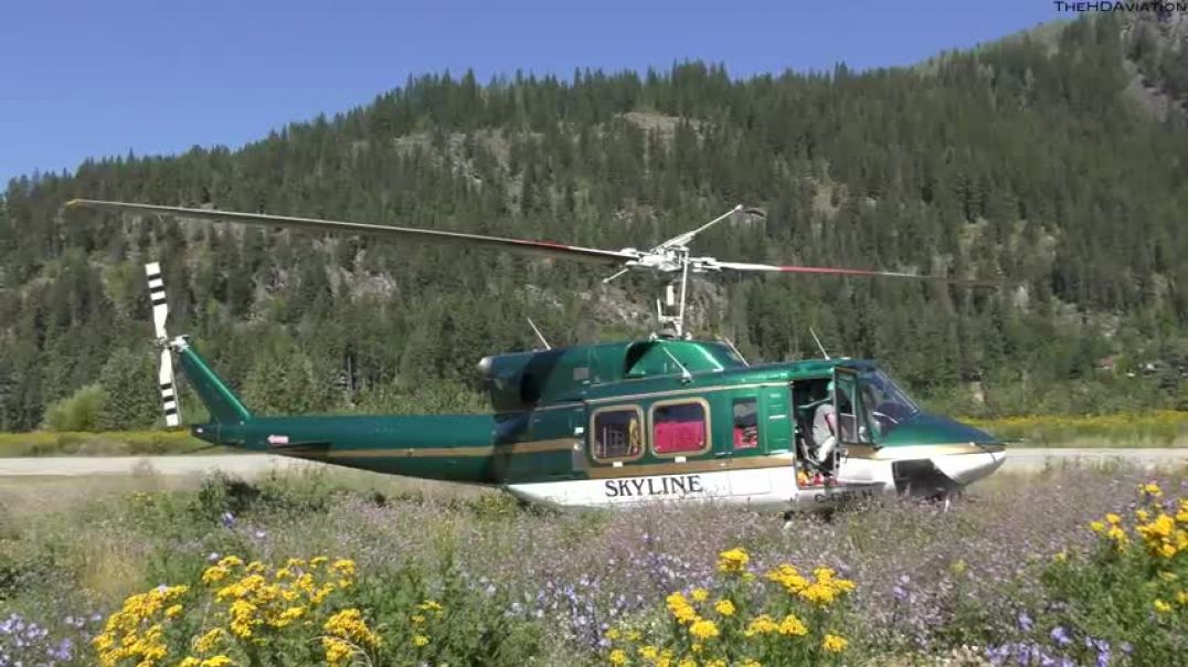 Bell 212 Helicopter Engine Startup and Takeoff