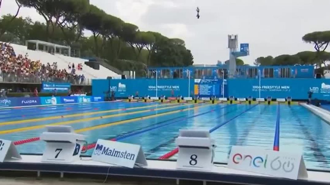⁣David Popovici - NEW EUROPEAN RECORD - 100 m freestyle (46 98), European Championships, Rome, 2022