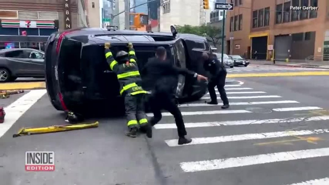 SUV Pins Firefighter’s Leg After Car Crash