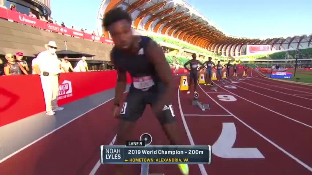 ⁣A Usain Bolt record falls as high schooler Knighton beats Noah Lyles AGAIN in 200m trials semi