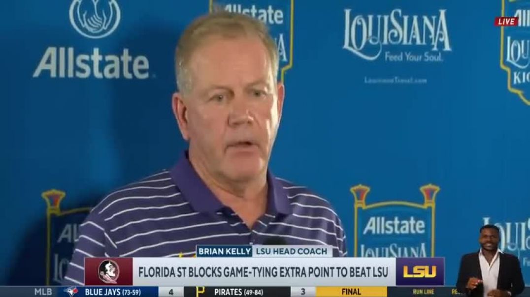 ⁣College Football   HC Brian Kelly on his debut LSU football stunned by Florida State by blocked PAT