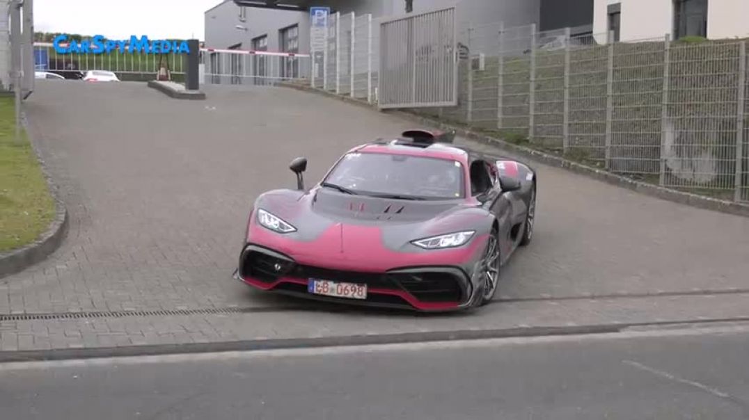 ⁣Mercedes-AMG One Hypercar testing almost undisguised at Nürburgring with engine fail by second car