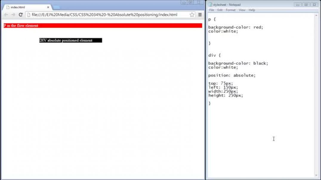 ⁣CSS Tutorial for Beginners - 34 - Absolute position for an element