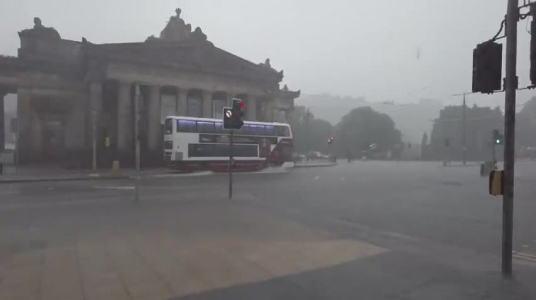 Crazy Rainstorm In Edinburgh Scotland