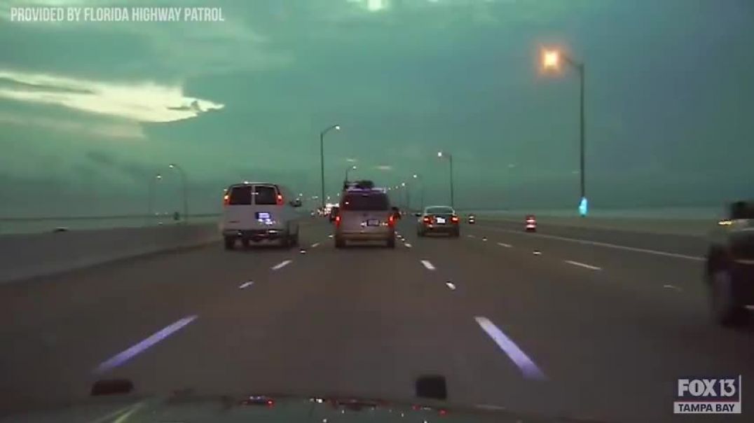 ⁣"How'd they even catch me?" Troopers use PIT maneuver on bridge to stop stolen car
