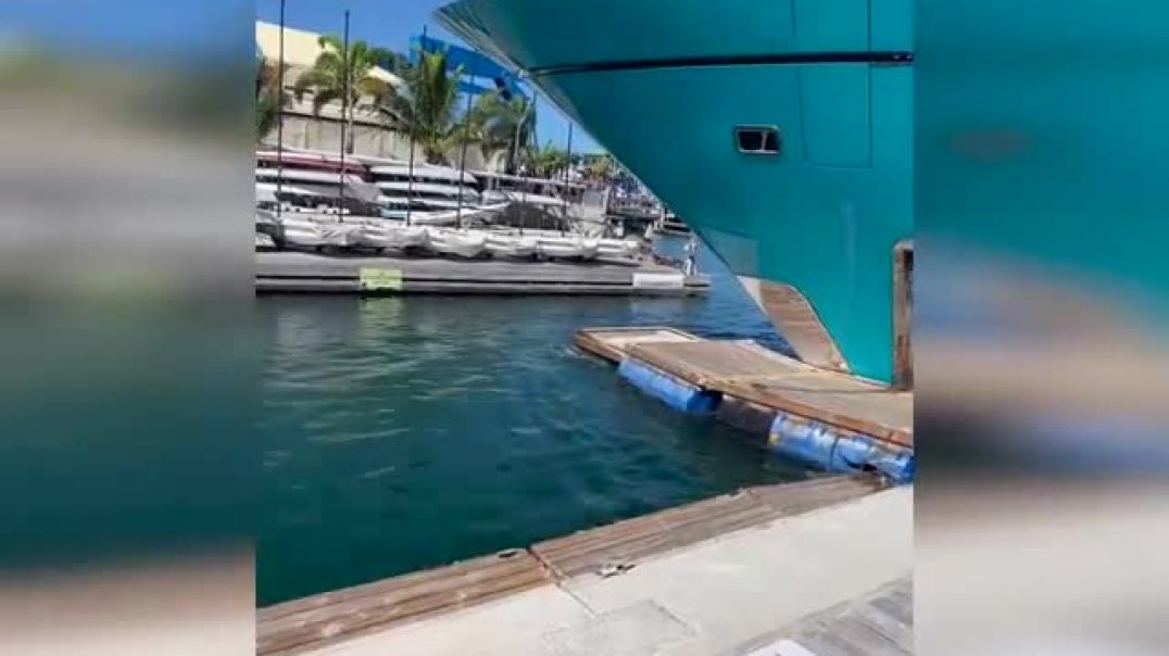 Out of Control Yacht Destroys Dock   ViralHog