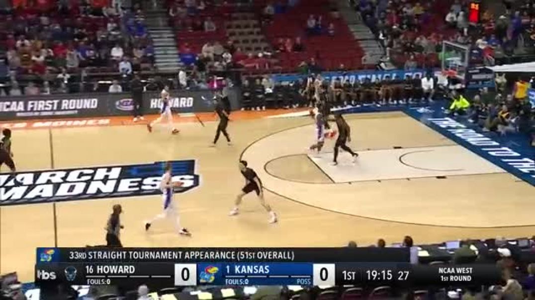 ⁣Kansas vs. Howard - First Round NCAA tournament extended highlights