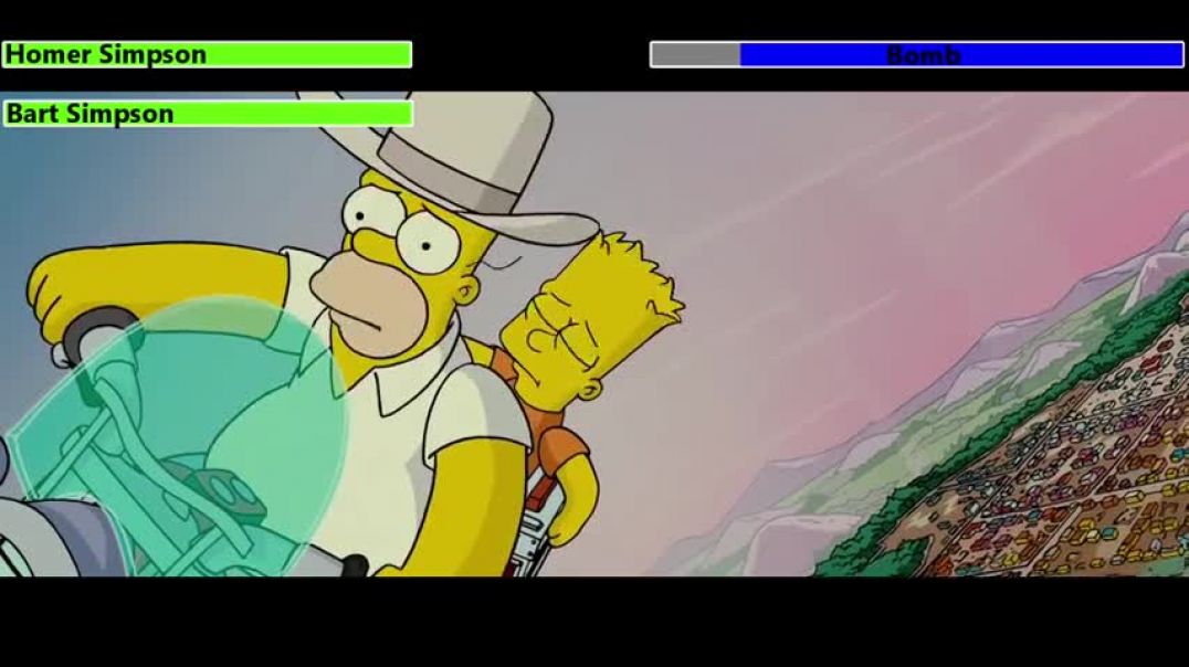 ⁣The Simpsons Movie (2007) Final Battle with healthbars 1 2