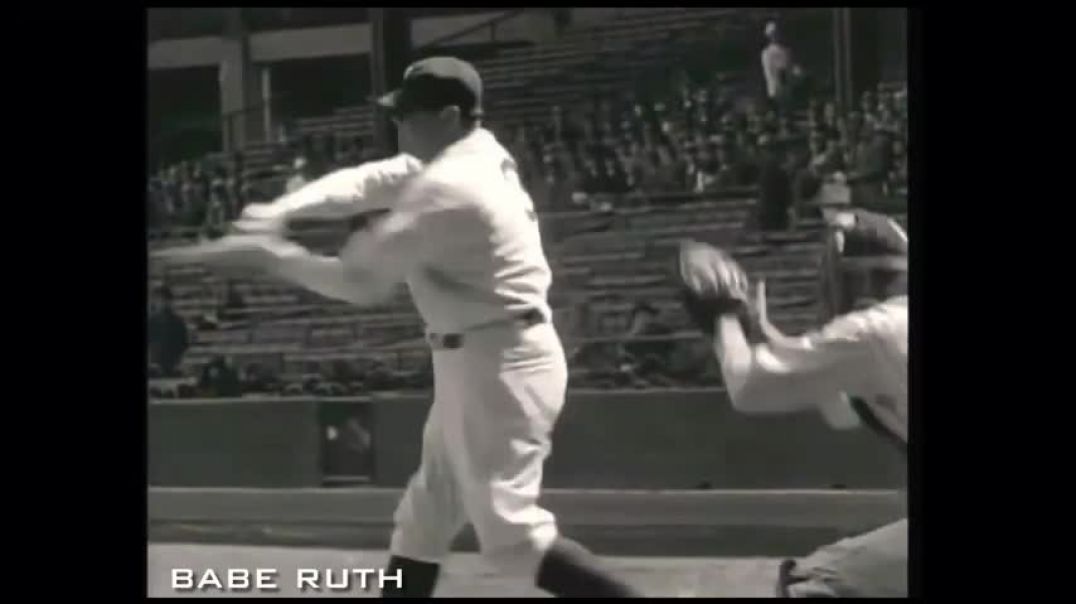 ⁣Babe Ruth Hitting