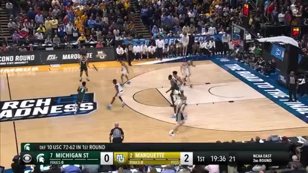⁣Michigan State vs. Marquette - Second Round NCAA tournament extended highlights
