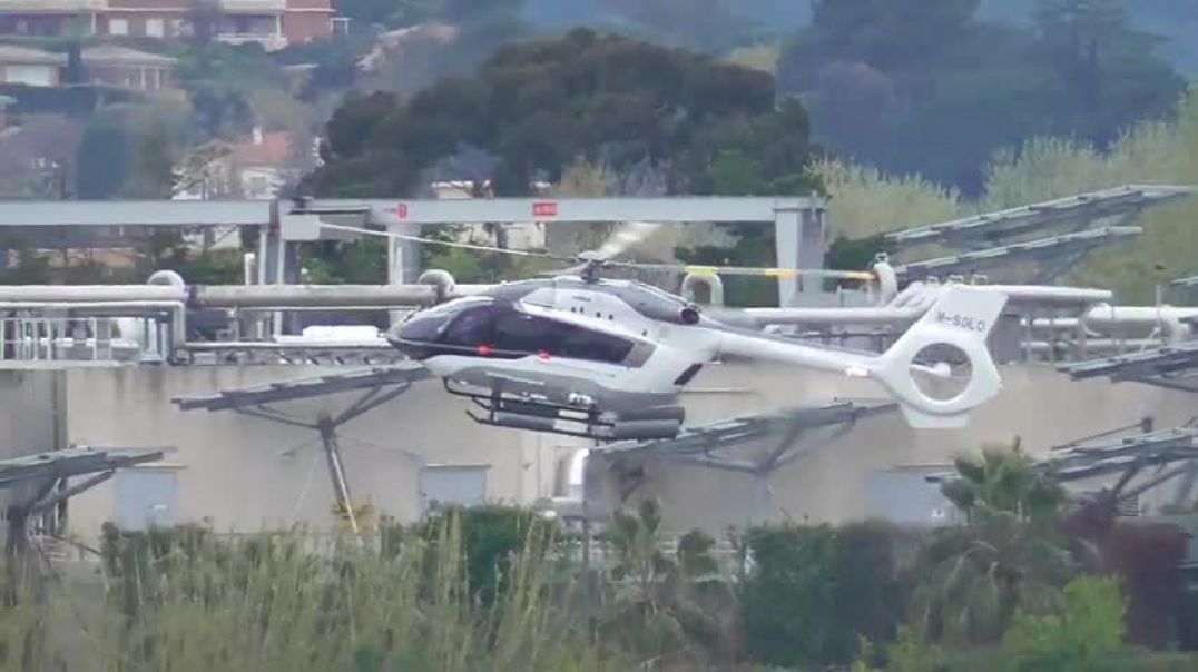 ⁣Brand New   Private H145   M-SOLO   Landing   Cannes-Mandelieu Airport