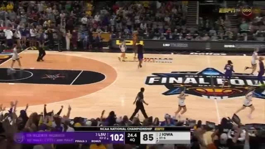 ⁣Final seconds and celebration from LSU's first women's basketball title