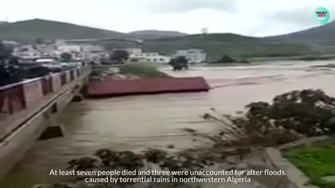 Severe floods in Algeria. Chlef city underwater - March 6, 2021.