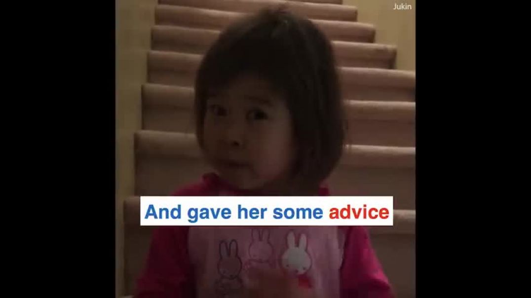 ⁣Toddler gives her mother advice after hearing parents fight