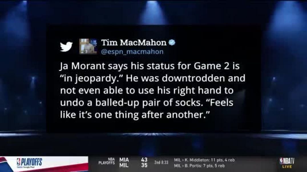 Grizzlies are DONE!  - Isiah Thomas on Ja Morant out for Game 2 after he got injury in Game 1 loss