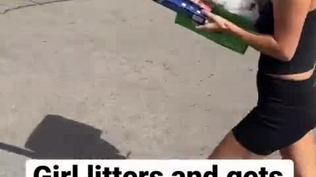 ⁣Girl litters and gets what she deserves PART TWO #litter #payback #viral #fyp #shorts