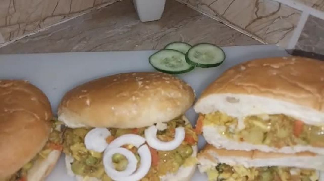 The king of burgers  spicey and tasty pav bhaji burger @cookandstyle3729