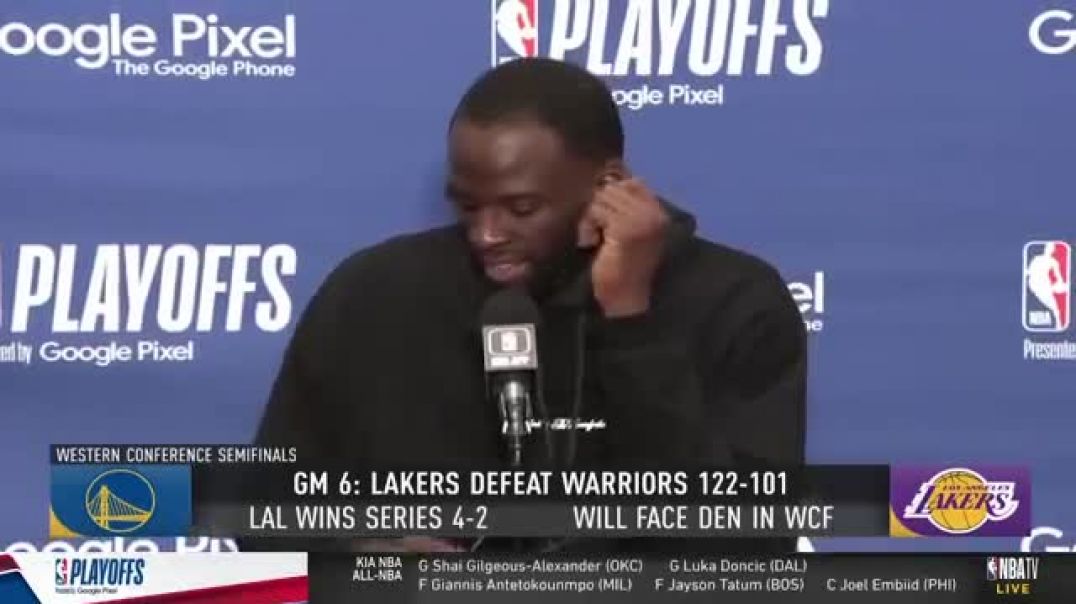 ⁣I LOVE LEBRON  - Draymond can't hold back tear after Warriors eliminated by Lakers in Game 6