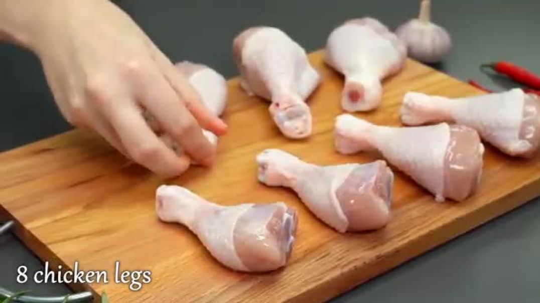 Recipe for chicken legs from a restaurant. Very tasty and beautiful!