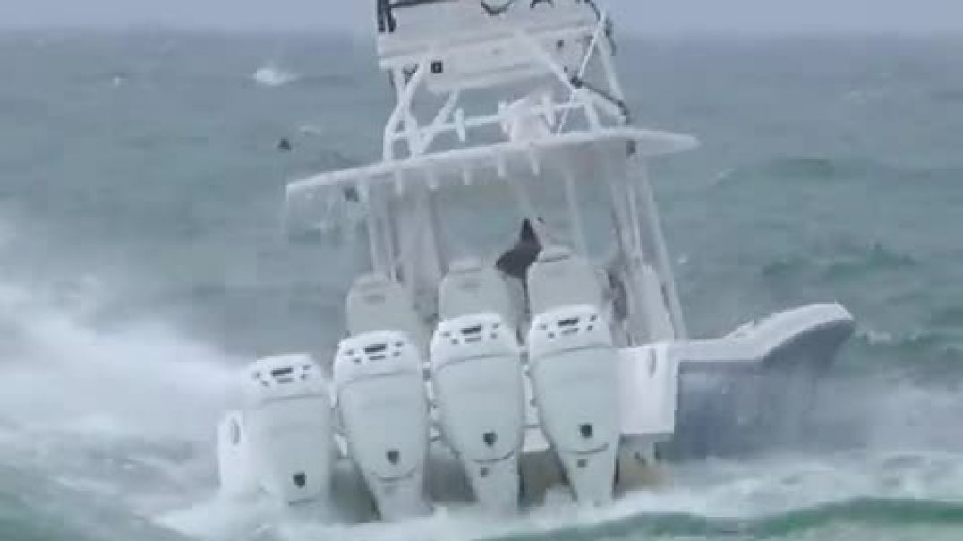 Haulover Boat goes out during crazy Storm!   Wavy Boats