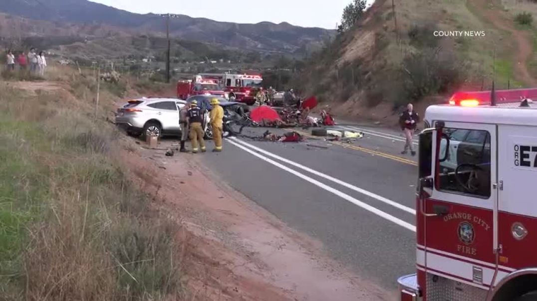⁣Ferrari Split In Half, Driver Dead Following Multi-Vehicle Canyon Crash   Silverado, CA