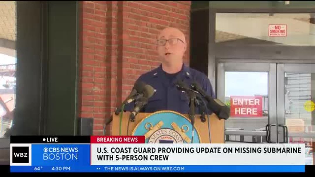 ⁣Coast Guard gives update on missing submarine that was exploring Titanic wreckage
