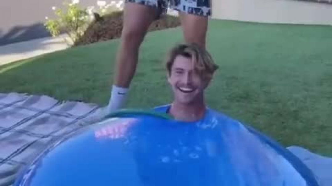 Filling a MASSIVE Water Balloon with Bathbombs… #shorts
