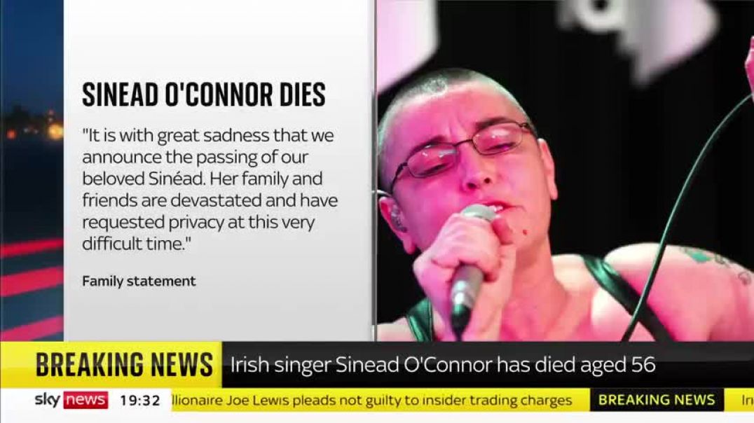 ⁣Sinead O'Connor: Irish singer has died aged 56, family confirms