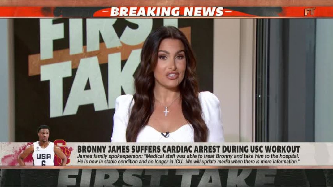 ⁣Bronny James suffers cardiac arrest at USC workout   First Take