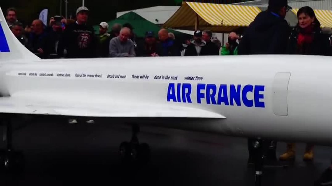 INCREDIBLE 149KG RC CONCORDE WORLD LARGEST 4X TURBINE MODEL WHEELS BIGGER THAN SHOES