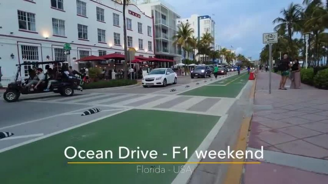 【4K】WALK Ocean Drive MIAMI BEACH Florida USA 4k video Travel