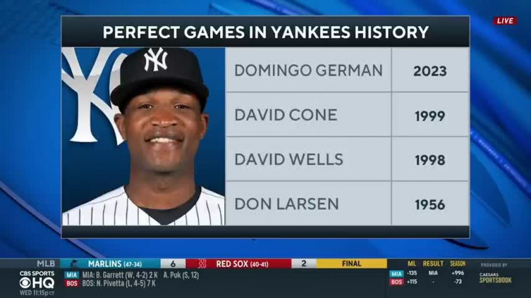 ⁣Yankees Pitcher Domingo German Throws PERFECT GAME for 24th Time in MLB History   CBS Sports