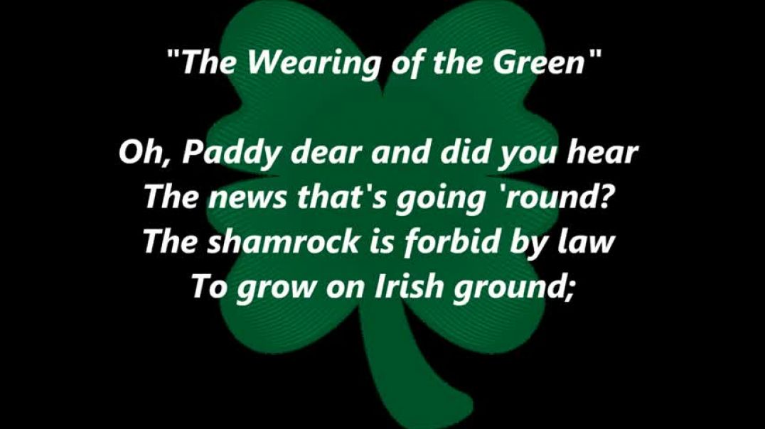 ⁣IRISH SONG The WEARING Of The GREEN Lyrics words text trending St Paddy dear Sing along music