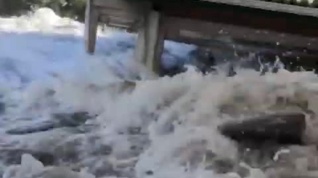 Watch Huge wave crashes into restaurant, injures several #Shorts