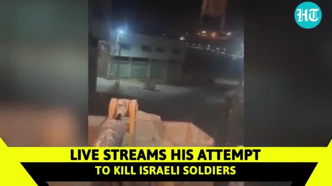 ⁣Palestinian Man Hunts Israeli Soldiers On Bulldozer, Challenges Them