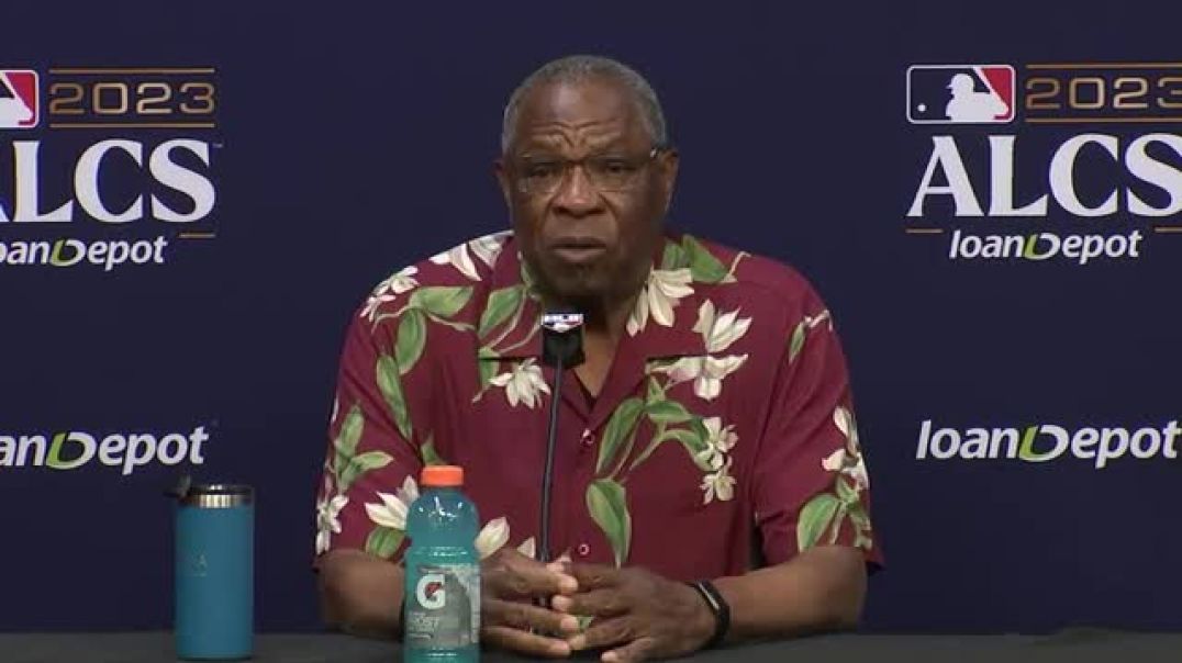 ⁣Astros manager Dusty Baker talks ahead of ALCS GM6 vs Texas Rangers after ejection