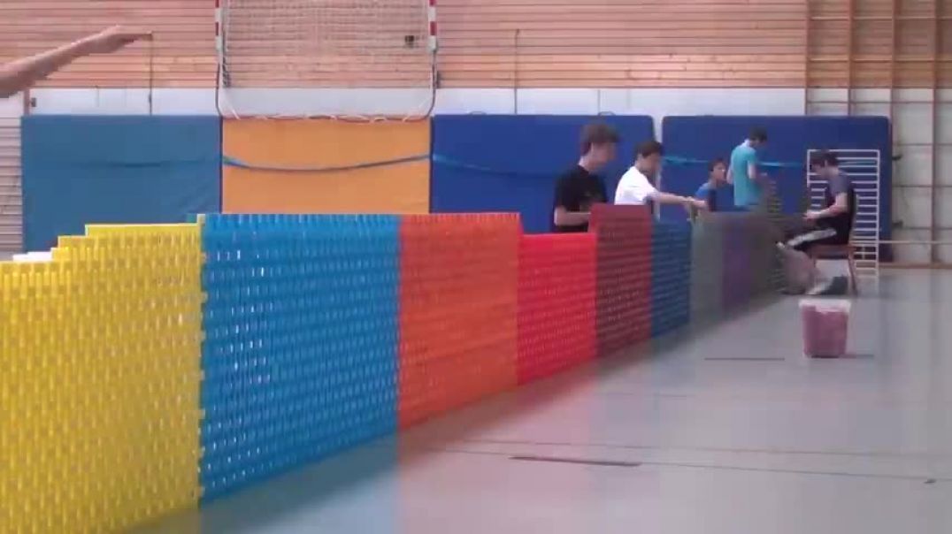 ⁣Guinness World Record - Longest domino wall