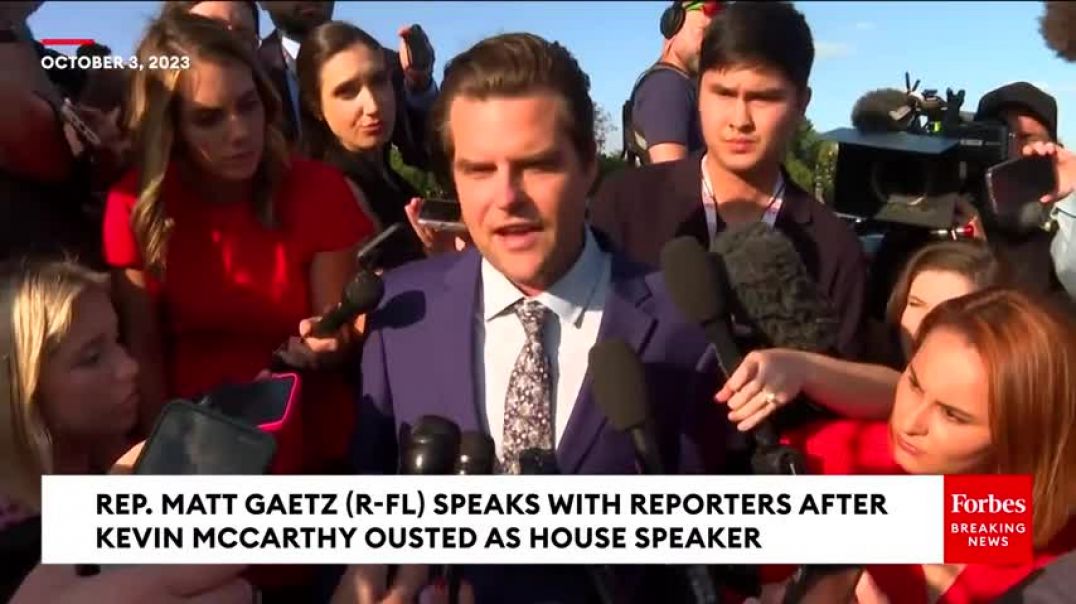 BREAKING NEWS Matt Gaetz Takes Victory Lap After House Votes To Oust Kevin McCarthy