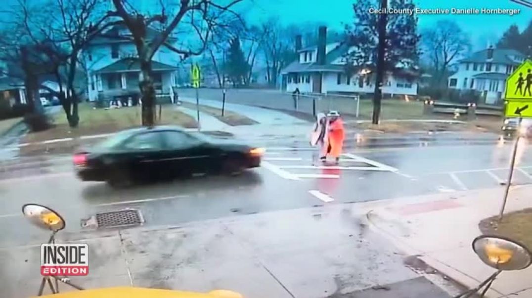 ⁣Kid Saved From Nearly Being Hit By a Car