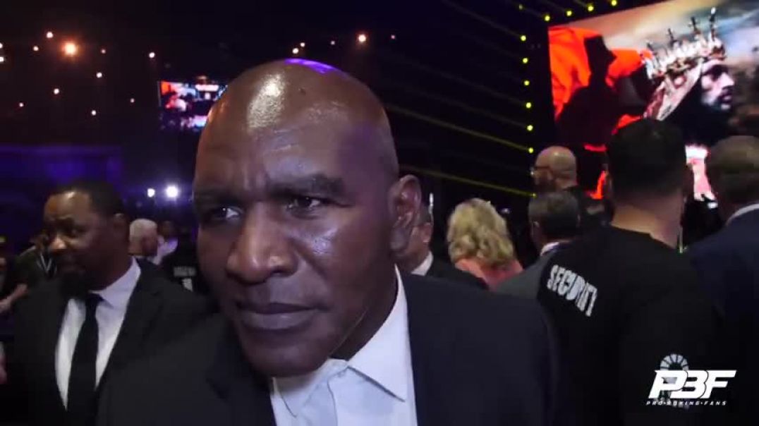 EVANDER HOLYFIELD LEFT ABSOLUTELY STUNNED AFTER TYSON FURY GETS DROPPED AND BEATS FRANCIS NGANNOU