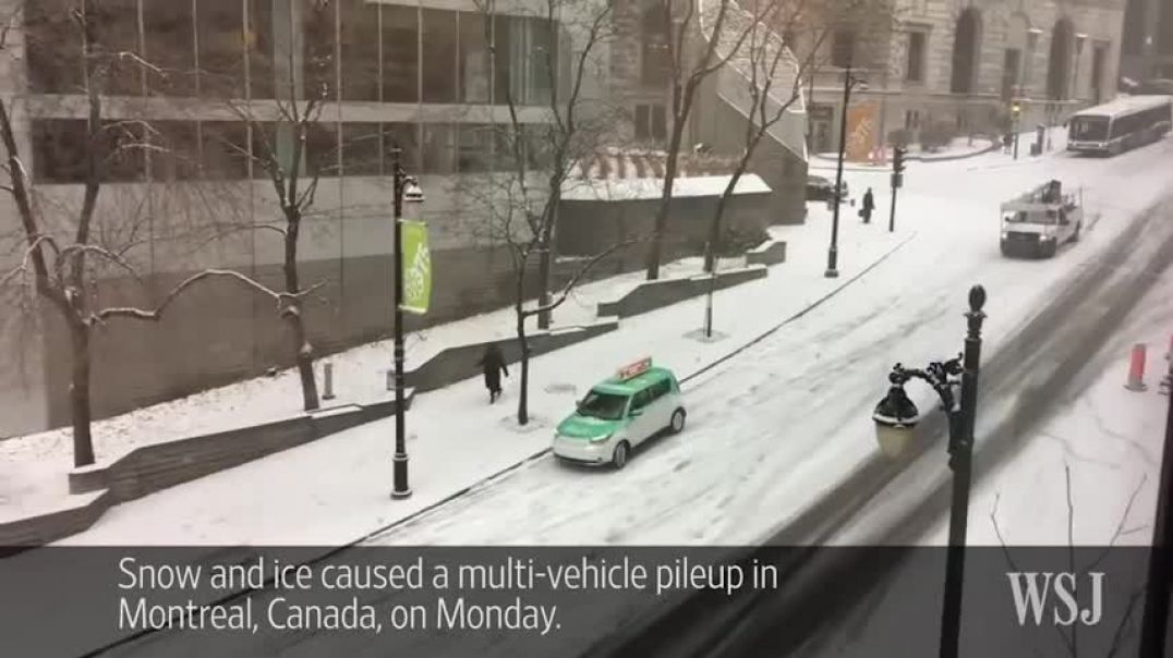 ⁣Snow Causes Multi-Vehicle Pileup in Canada