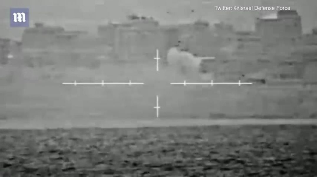 ⁣Gaza under attack: Israeli Saar 6-class corvette ship fires guided missiles as IAF destroys targets