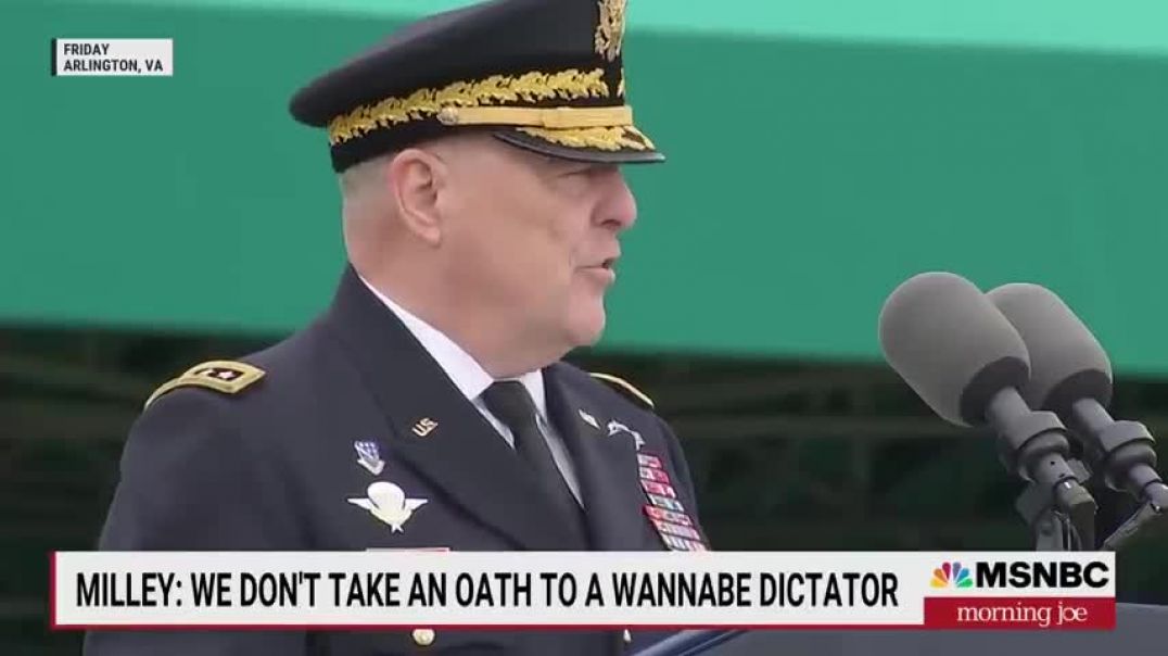 ⁣'We don't take an oath to a wannabe dictator': Milley pushes back against Trump