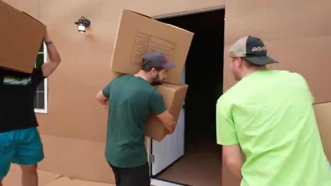 ⁣Moving Into My Life Size Cardboard House