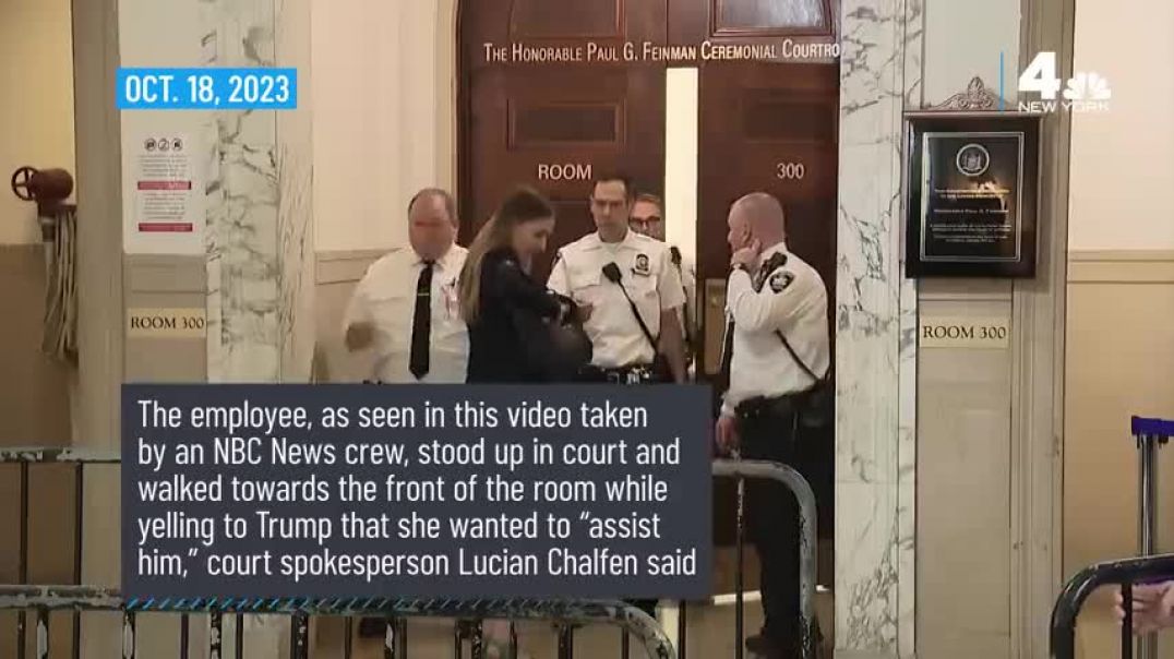 ⁣NY court employee disrupts Trump trial, says shes there to support him | NBC new York