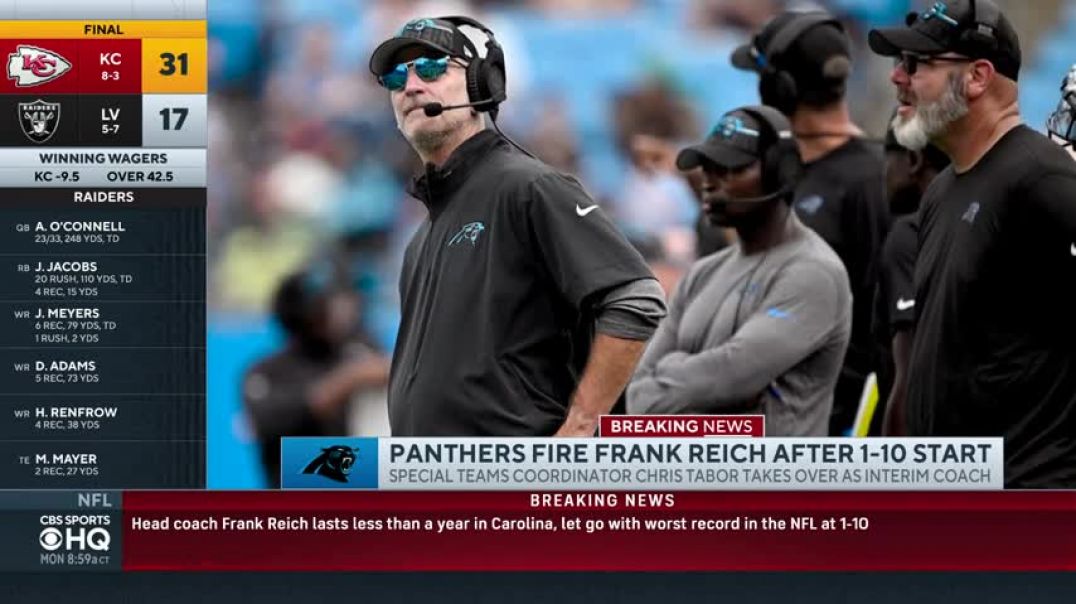 ⁣Panthers FIRE Frank Reich after 1-10 start   CBS Sports